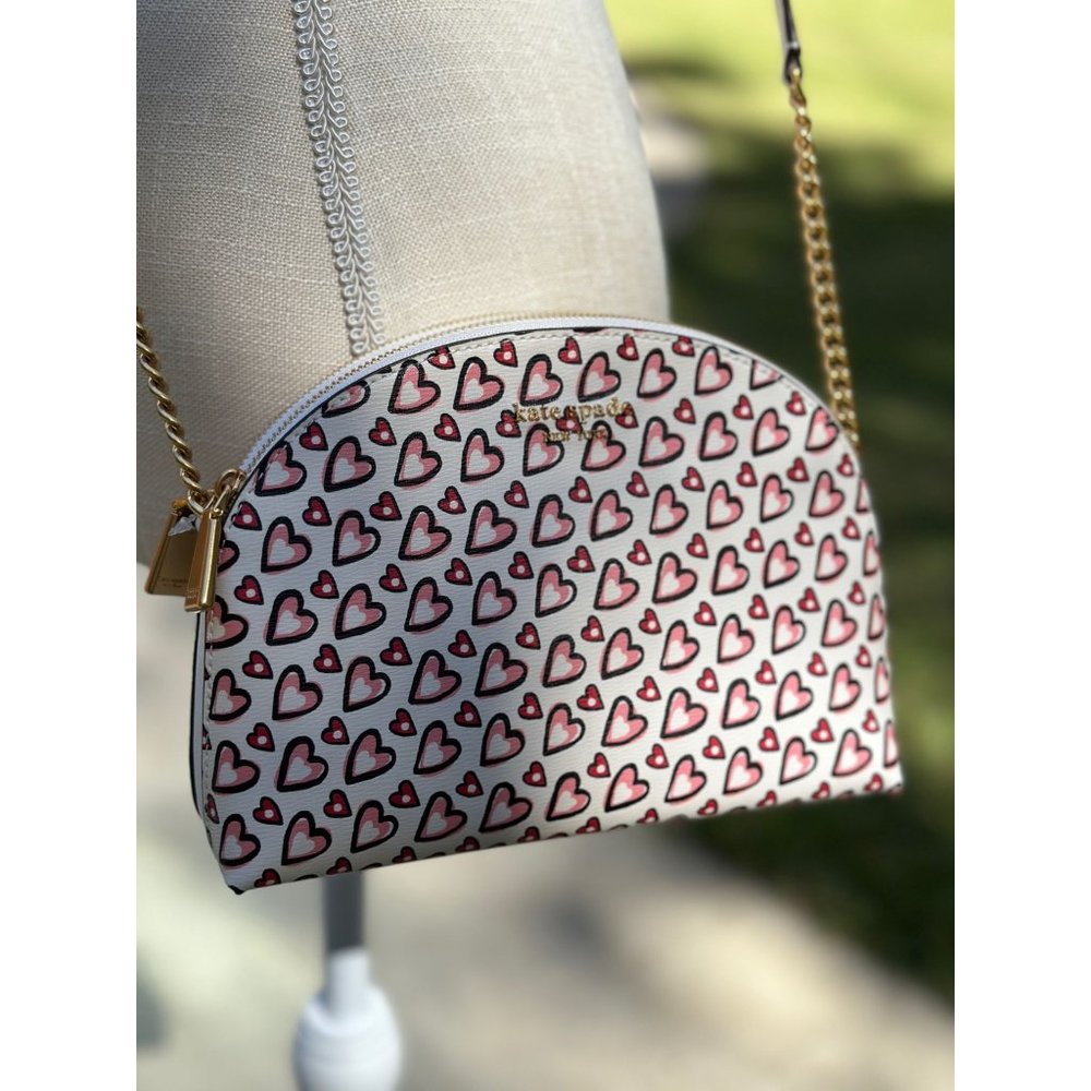 kate spade new york Morgan Fancy Hearts Double-zip Dome Crossbody KA073 NWT